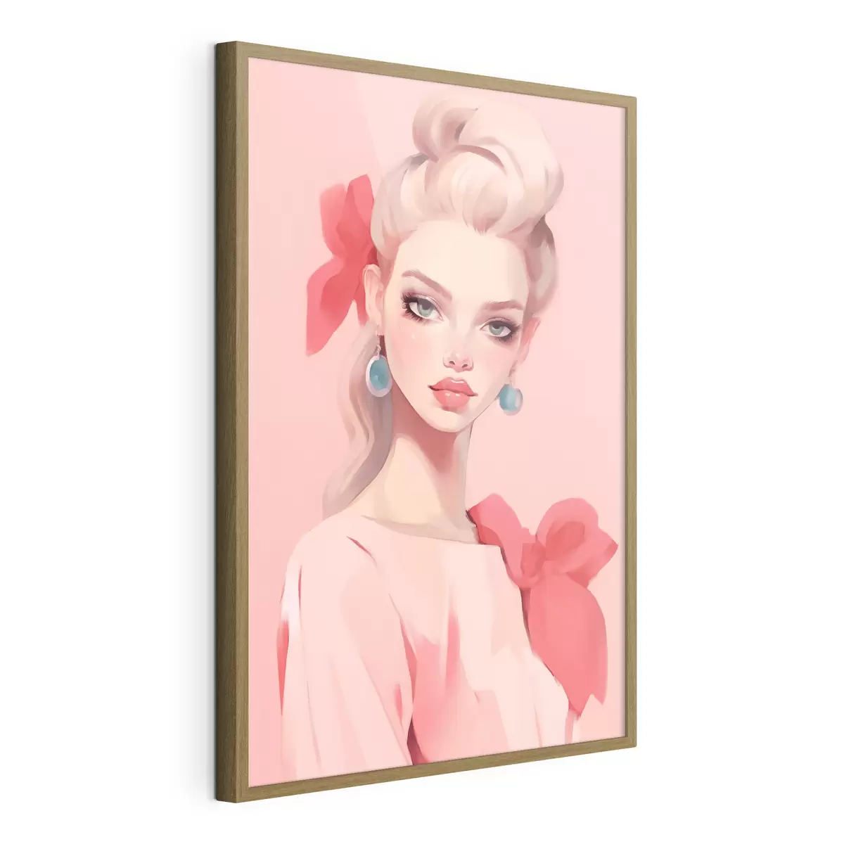 Poster Meisje in het roze f46804