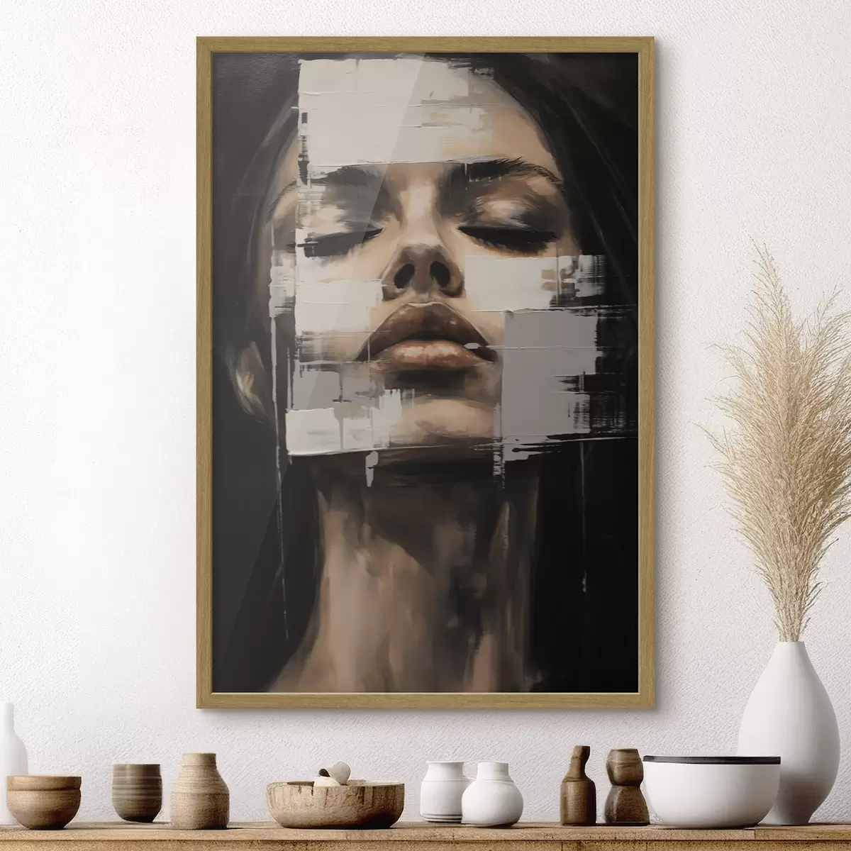 Poster Abstract portret met vervagingseffect f46811