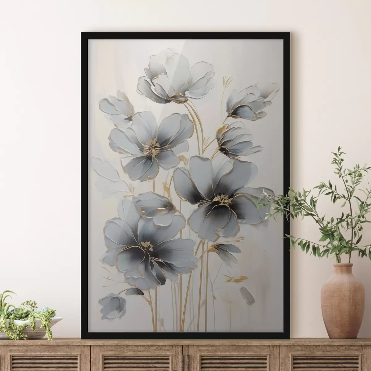 Poster Abstracte bloemen f46822
