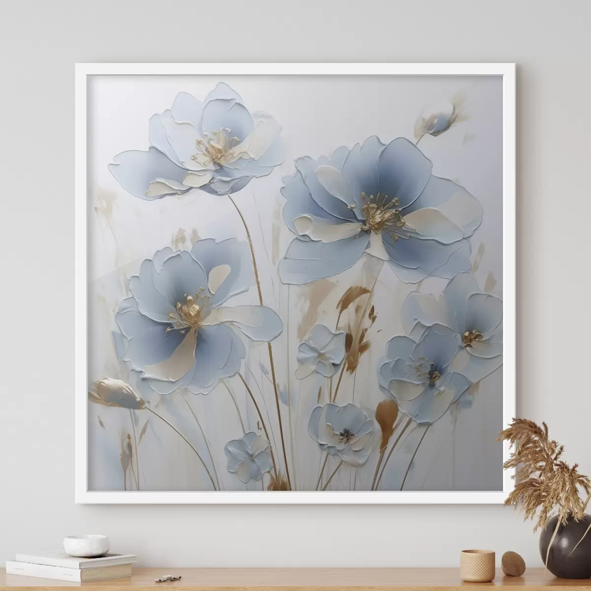 Poster Delicate bloemen imitatie van schilderij f46824