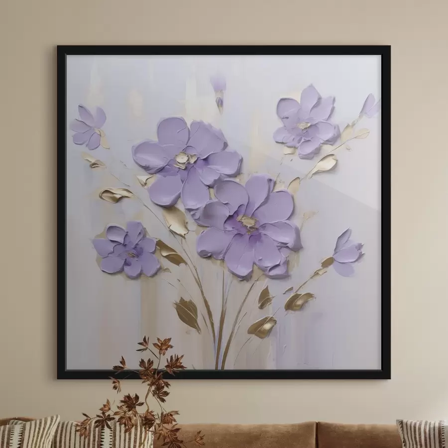 Fotobehang Bloemen imitatieschilderij f46827