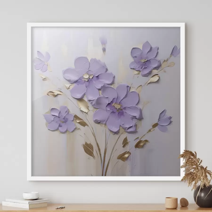 Fotobehang Bloemen imitatieschilderij f46827