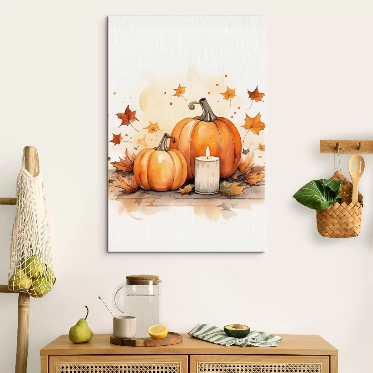  Schilderijen Herfstcompositie, imitatie-aquarel s46770