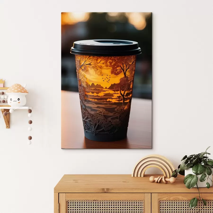  Schilderijen Glas koffie met een natuurmotief s46776