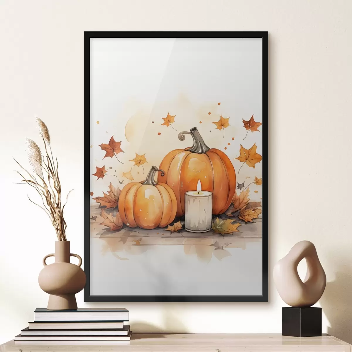 Poster Herfstcompositie, imitatie-aquarel f46770