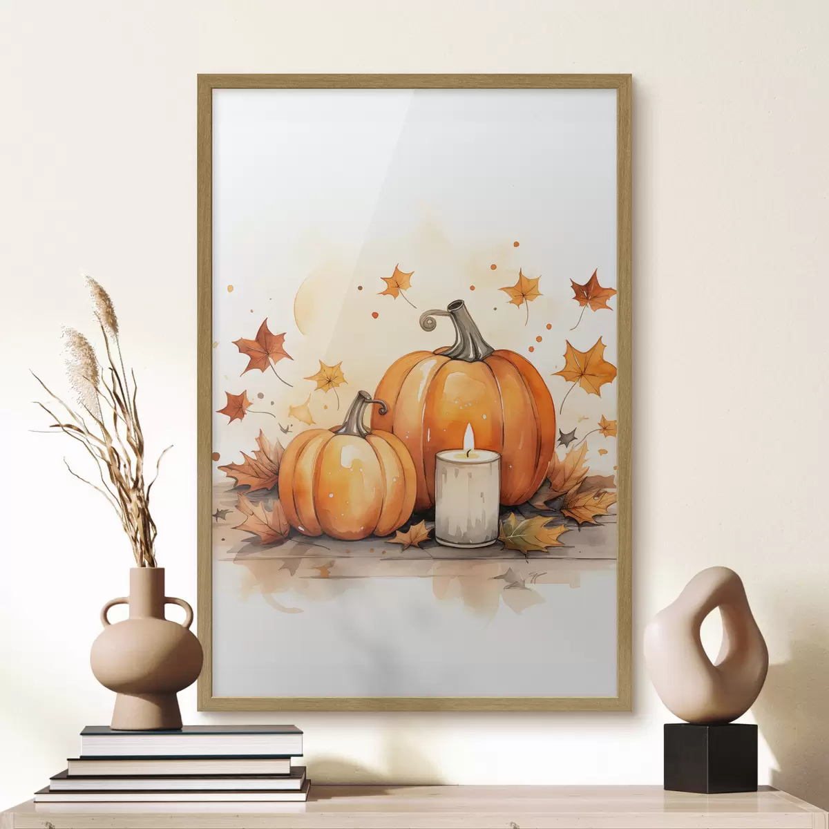 Poster Herfstcompositie, imitatie-aquarel f46770