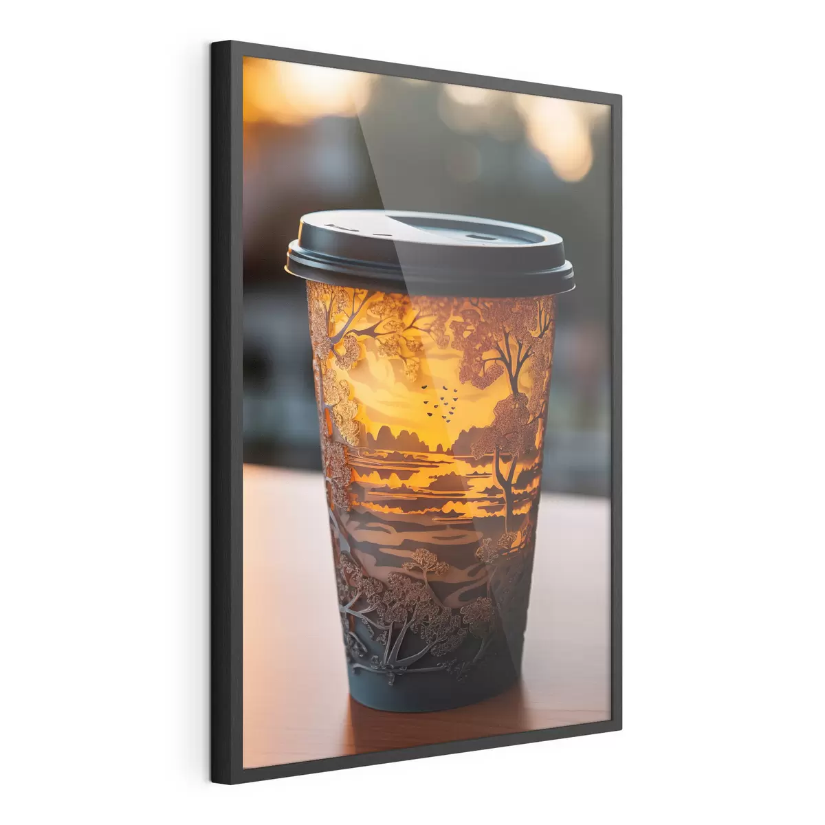 Poster Glas koffie met een natuurmotief f46776