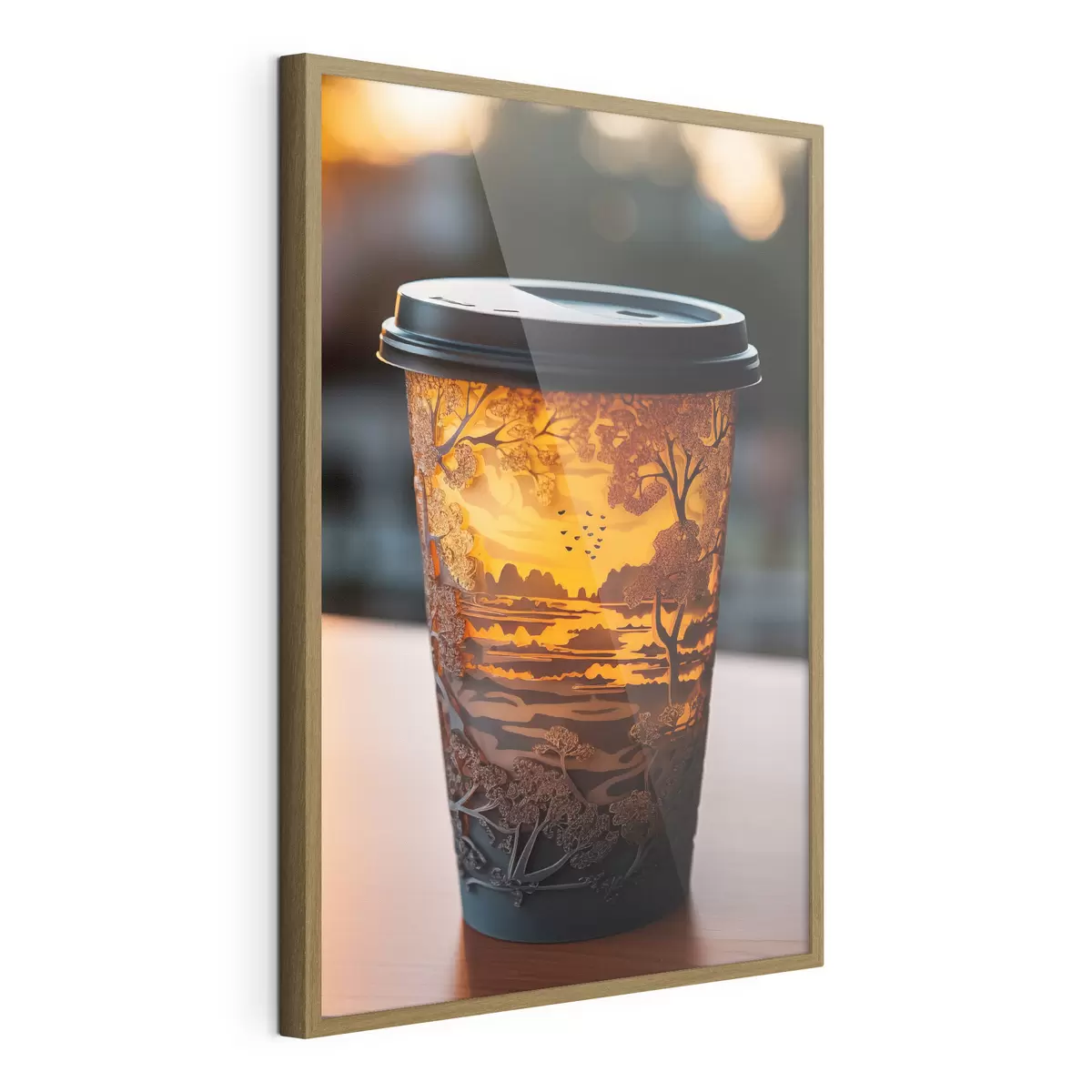 Poster Glas koffie met een natuurmotief f46776