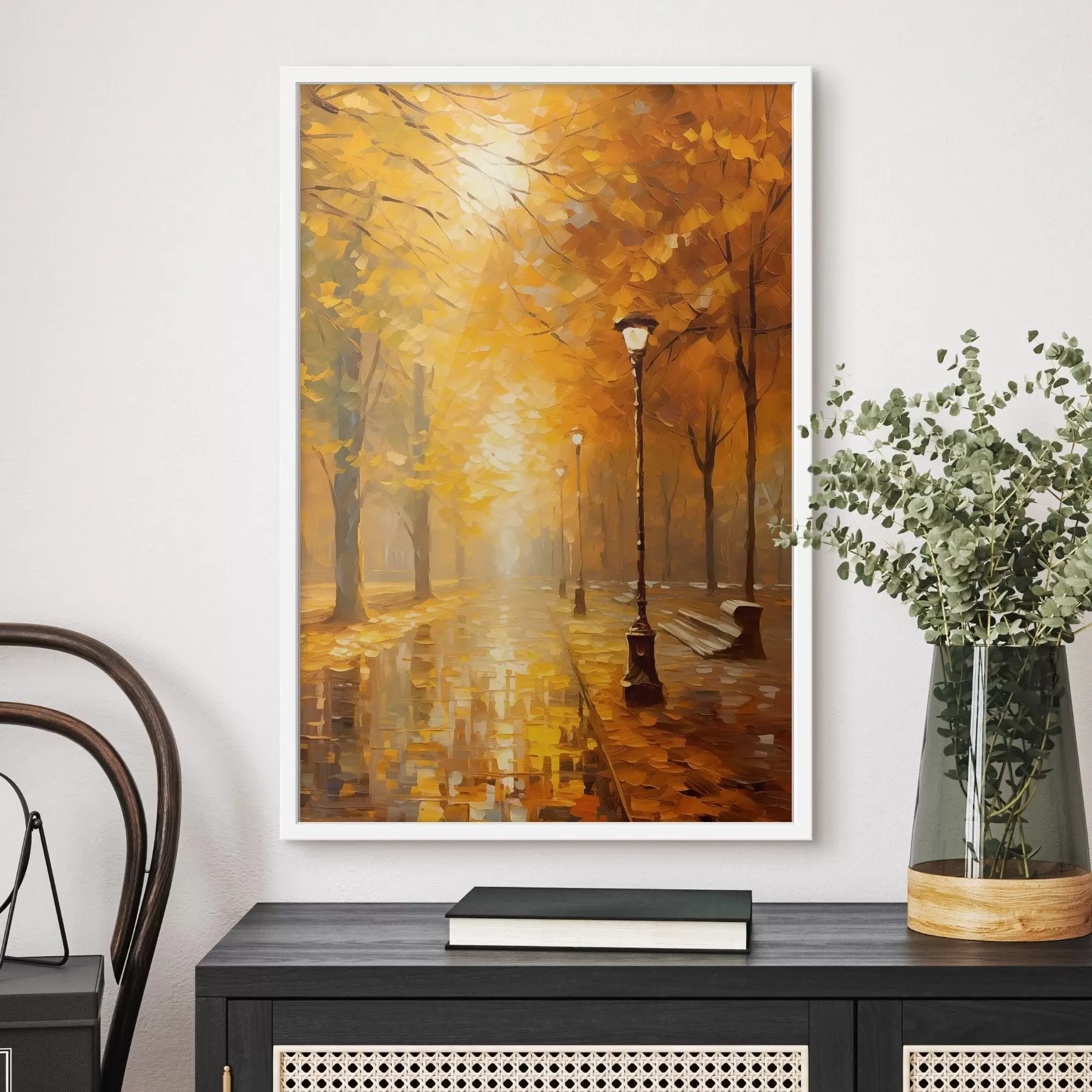 Fotobehang Steegje in een herfstpark f46778