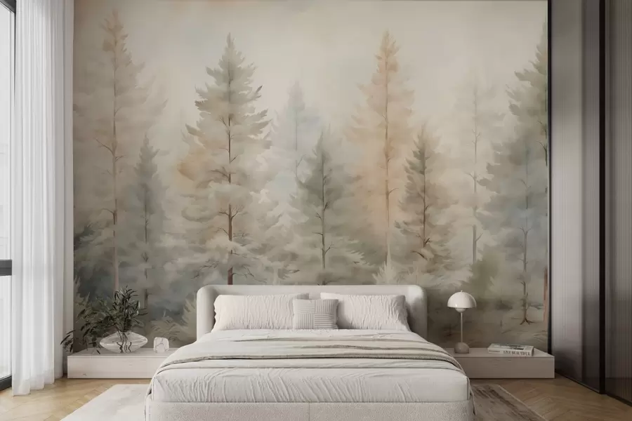 Fotobehang Naaldbos w04975