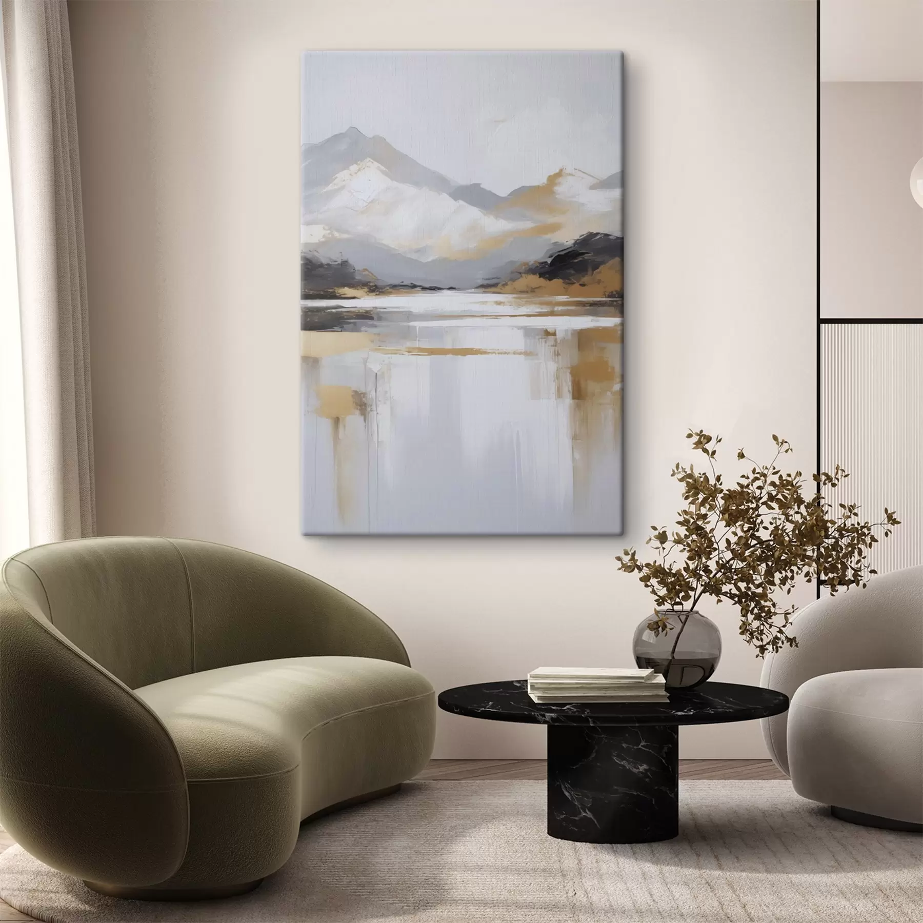  Schilderijen Abstracte imitatie van een berglandschap uit de schilderkunst s46841