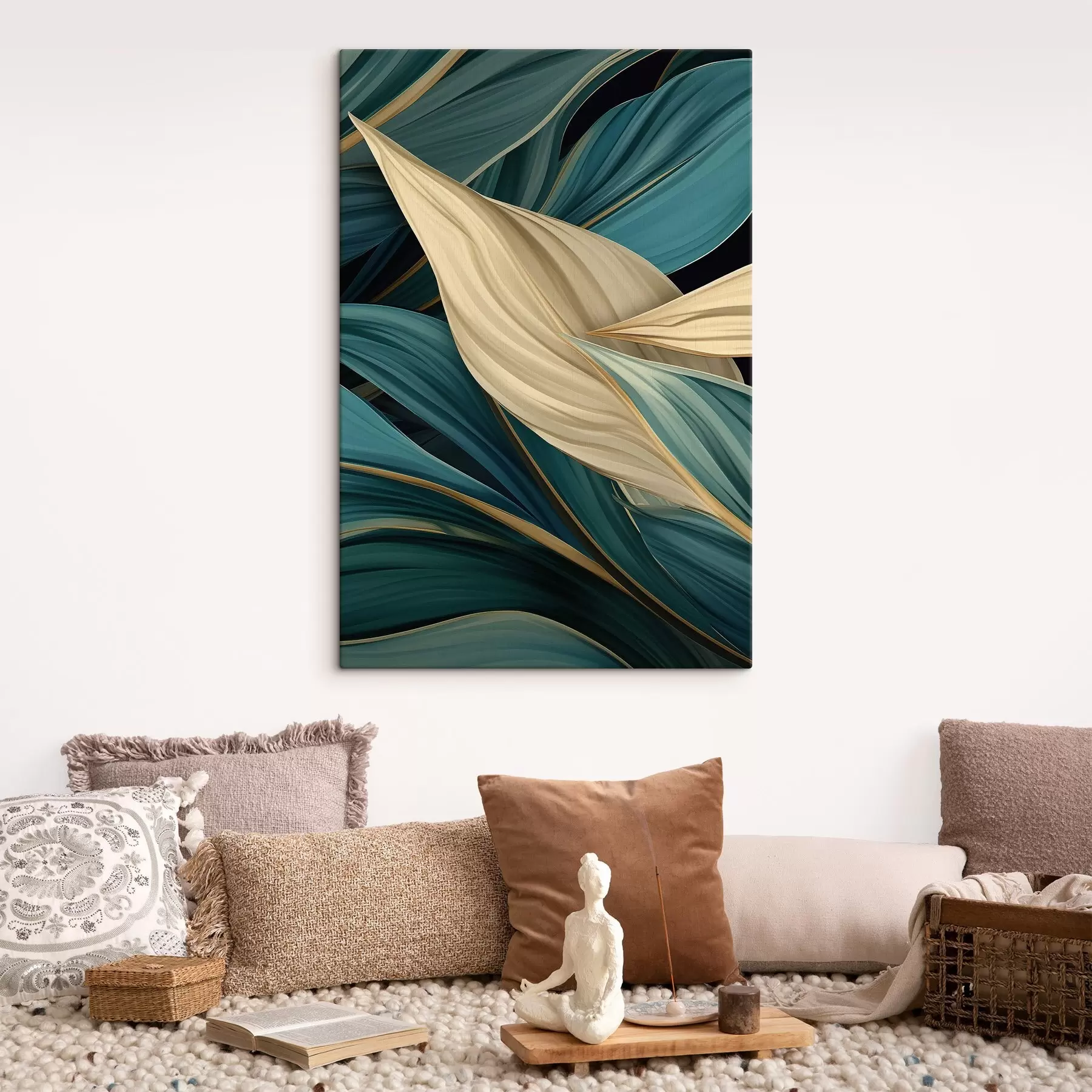  Schilderijen Grote abstracte bladeren s46880