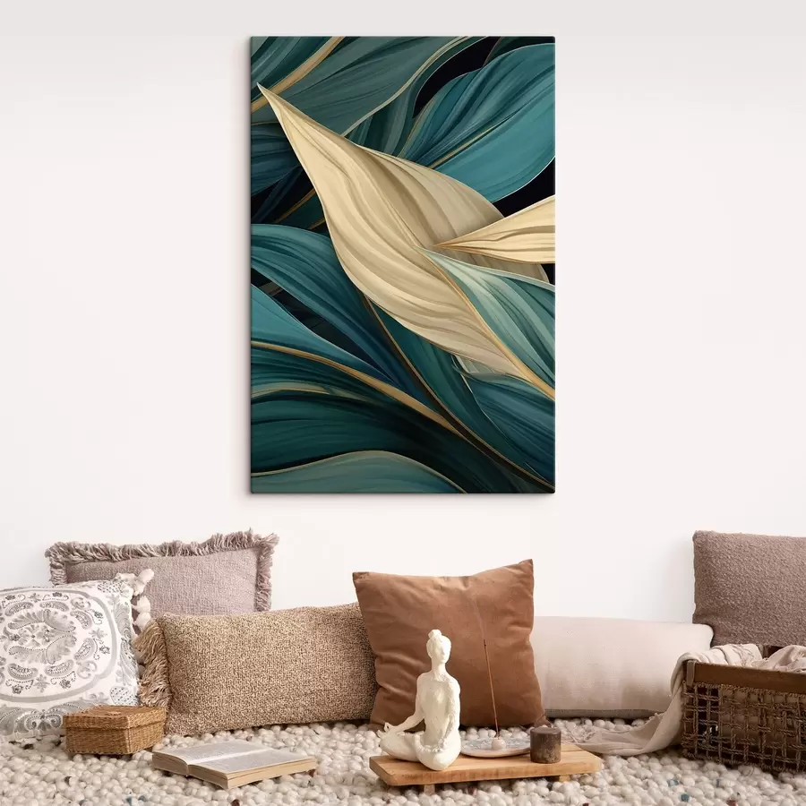  Schilderijen Grote abstracte bladeren s46880