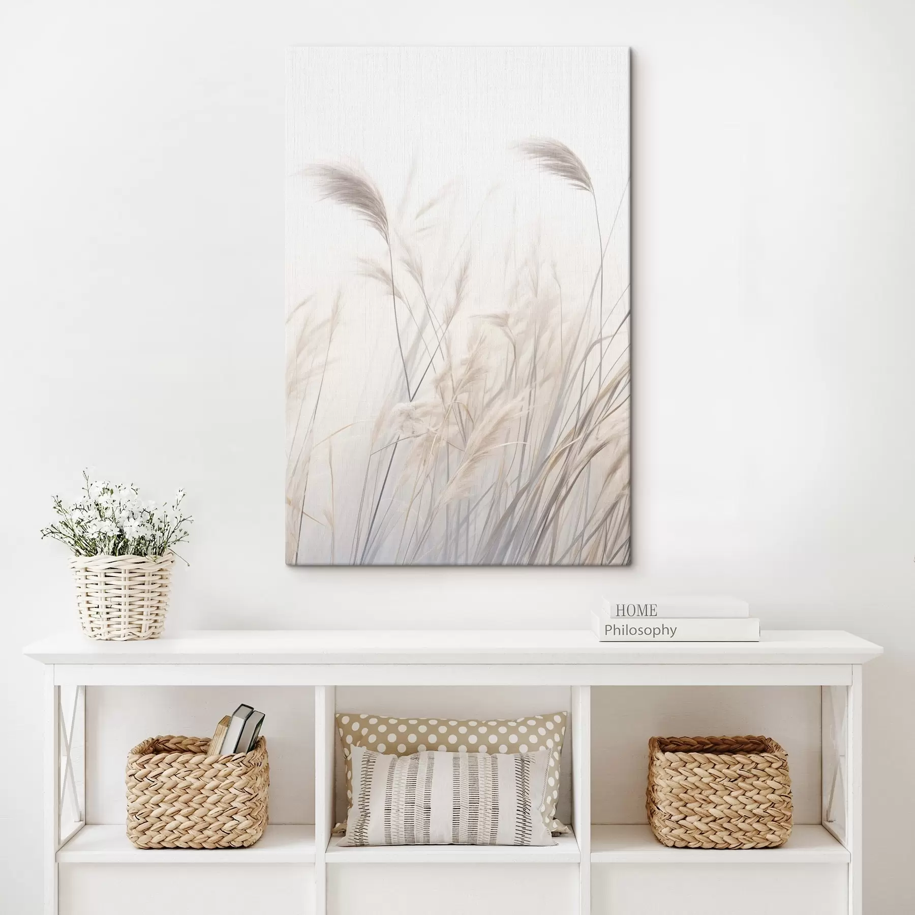  Schilderijen Delicate planten op een lichte achtergrond s46884