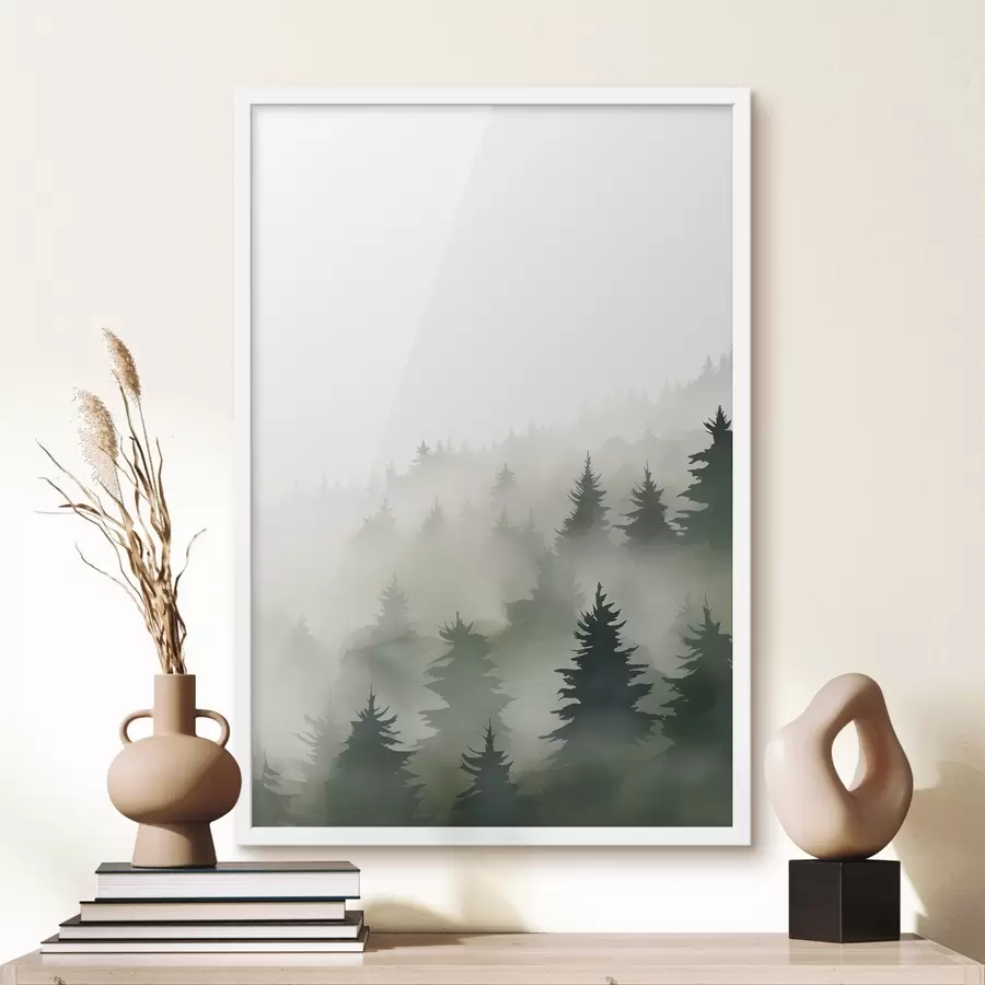 Fotobehang Mistig bos f46876