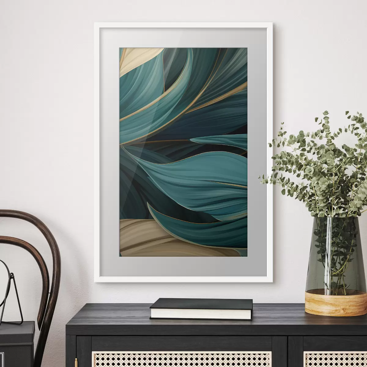 Poster Groene abstracte bladeren f46879