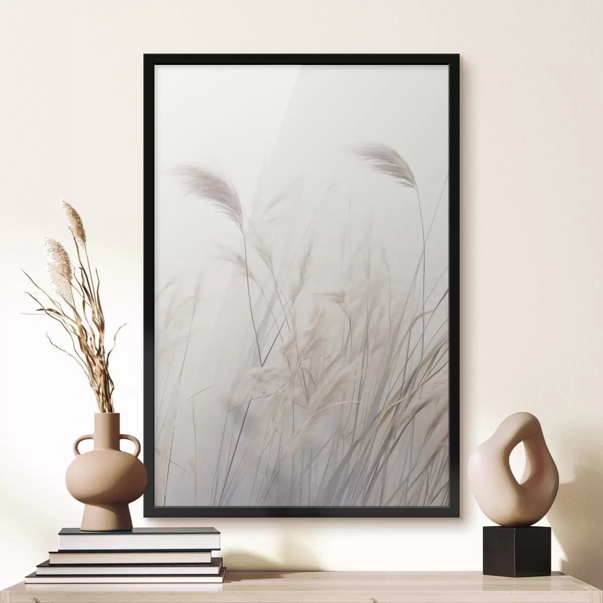 Poster Delicate planten op een lichte achtergrond f46884