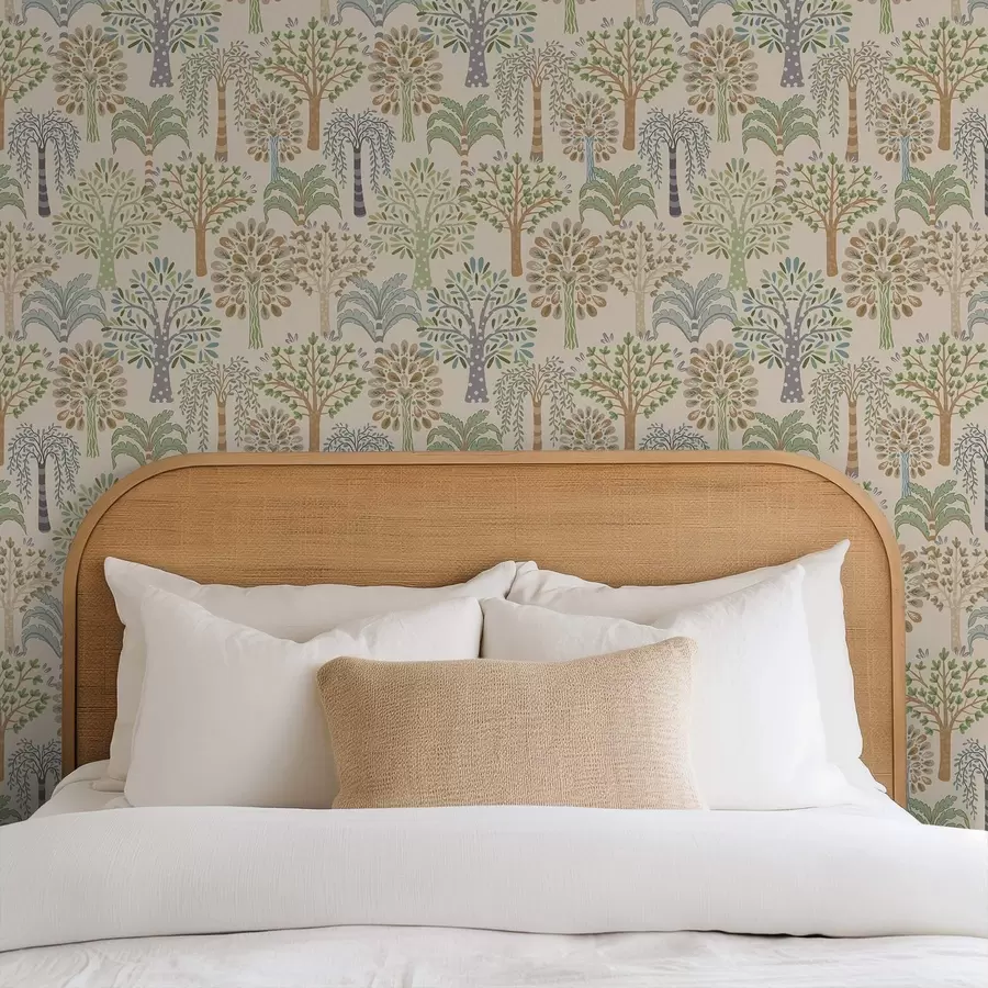 Fotobehang Sierbomen in een zacht, natuurlijk kleurenpalet a00960