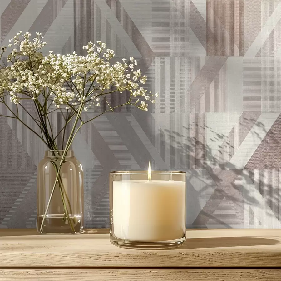 Fotobehang Warme geometrische pijlen in beige-zandtinten a01056v2