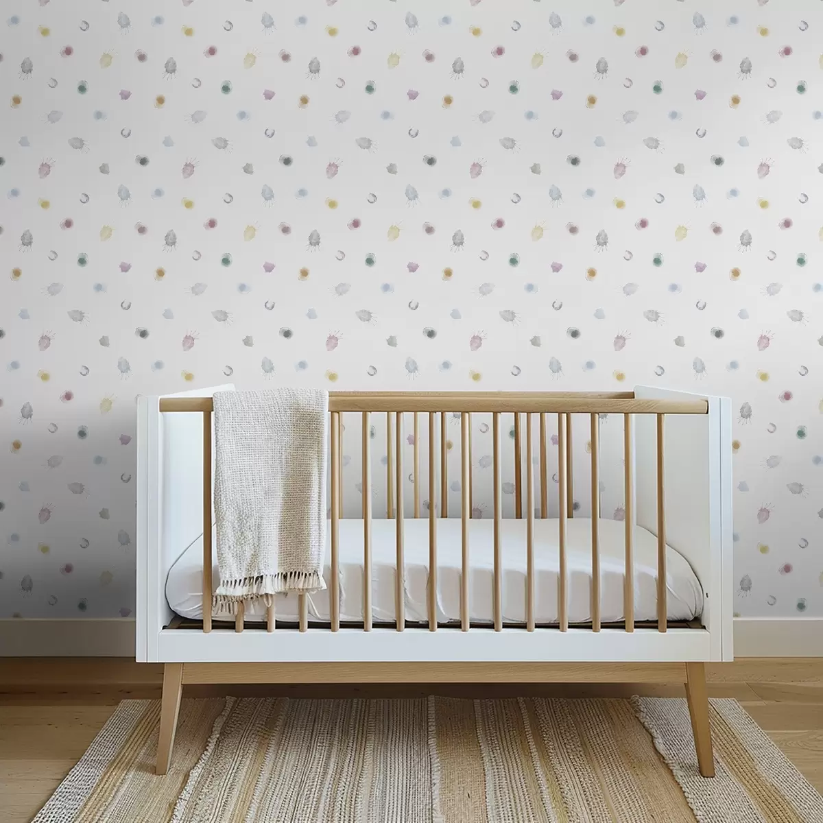 Behang Grote kleurrijke waterverfvlekken op wit papier a01062