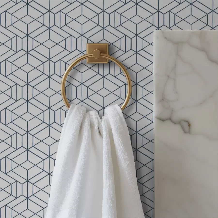 Fotobehang Witte achtergrond met blauwe driedimensionale geometrische kubussen a01067