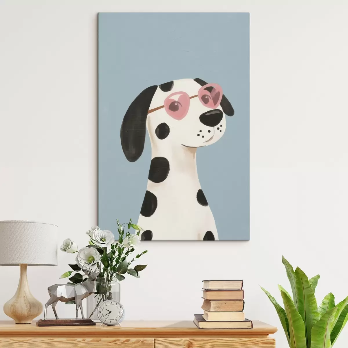  Schilderijen Hond met roze bril s46844