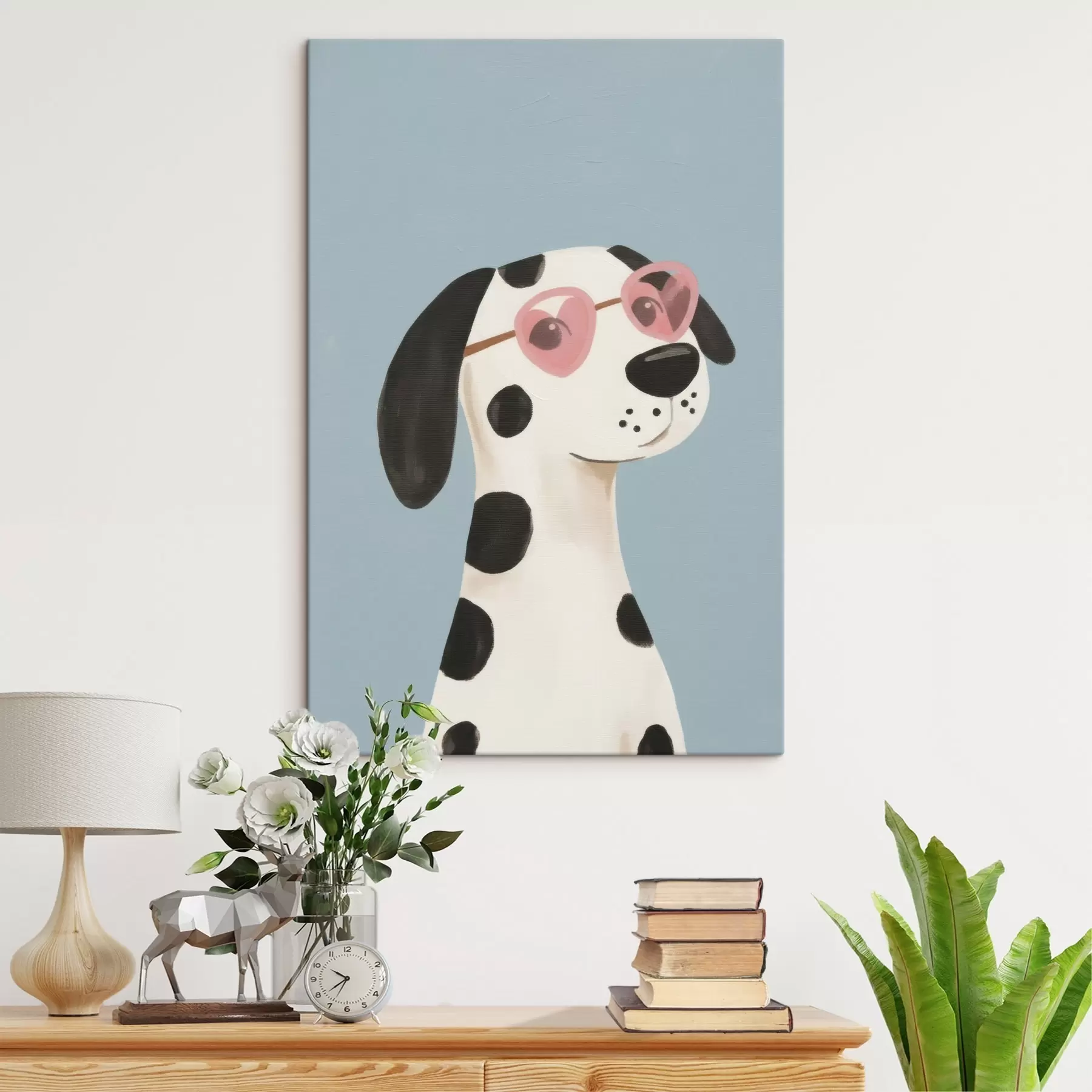  Schilderijen Hond met roze bril s46844