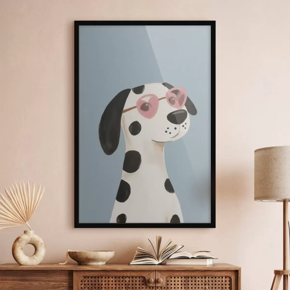 Poster Hond met roze bril f46844