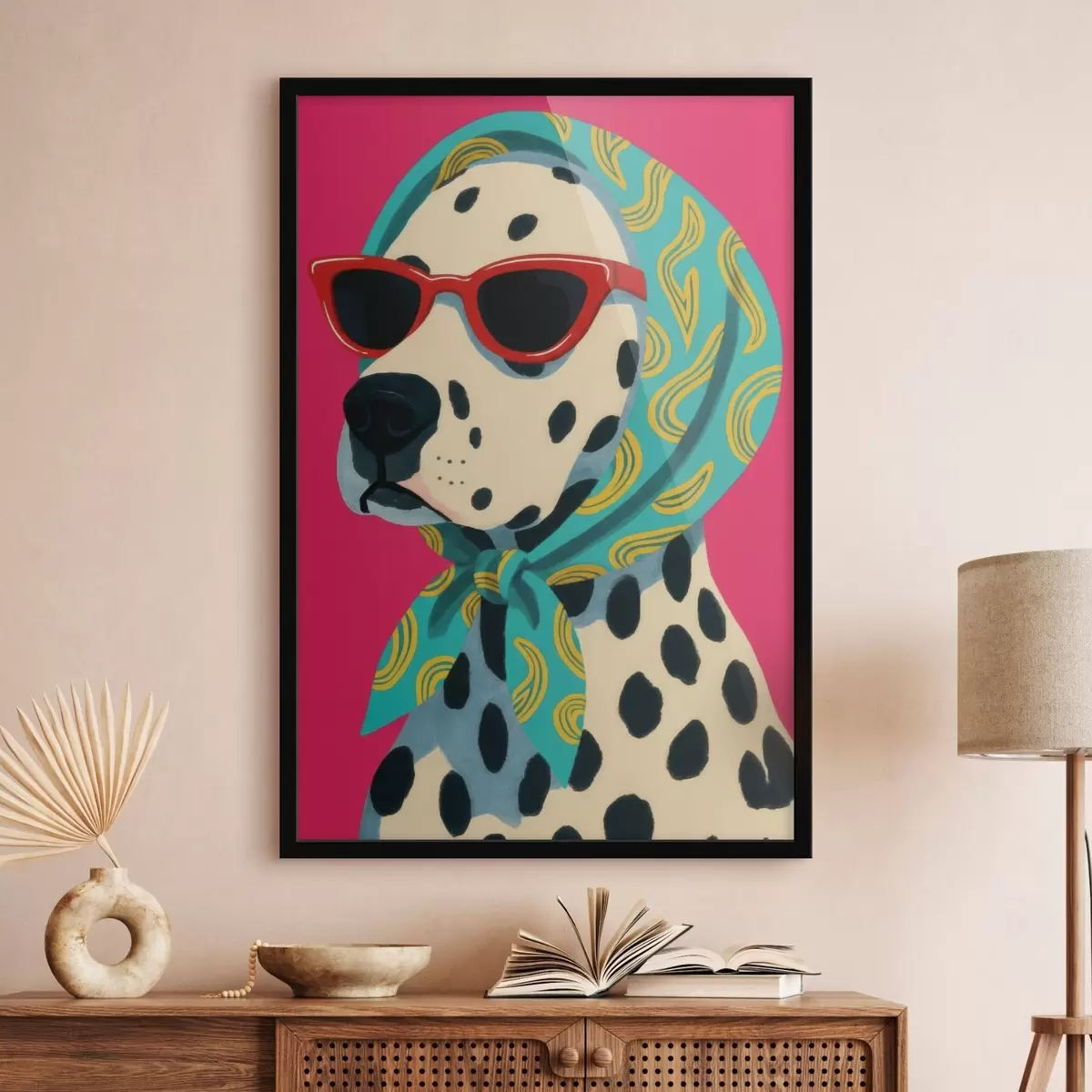 Poster Hond met sjaal f46858