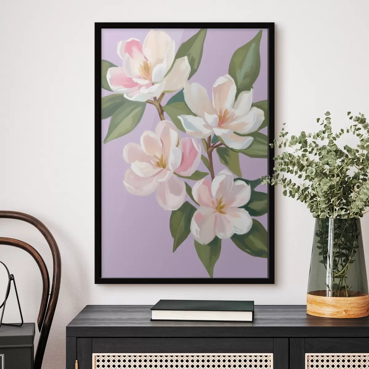 Poster Tak met bloemen f46861