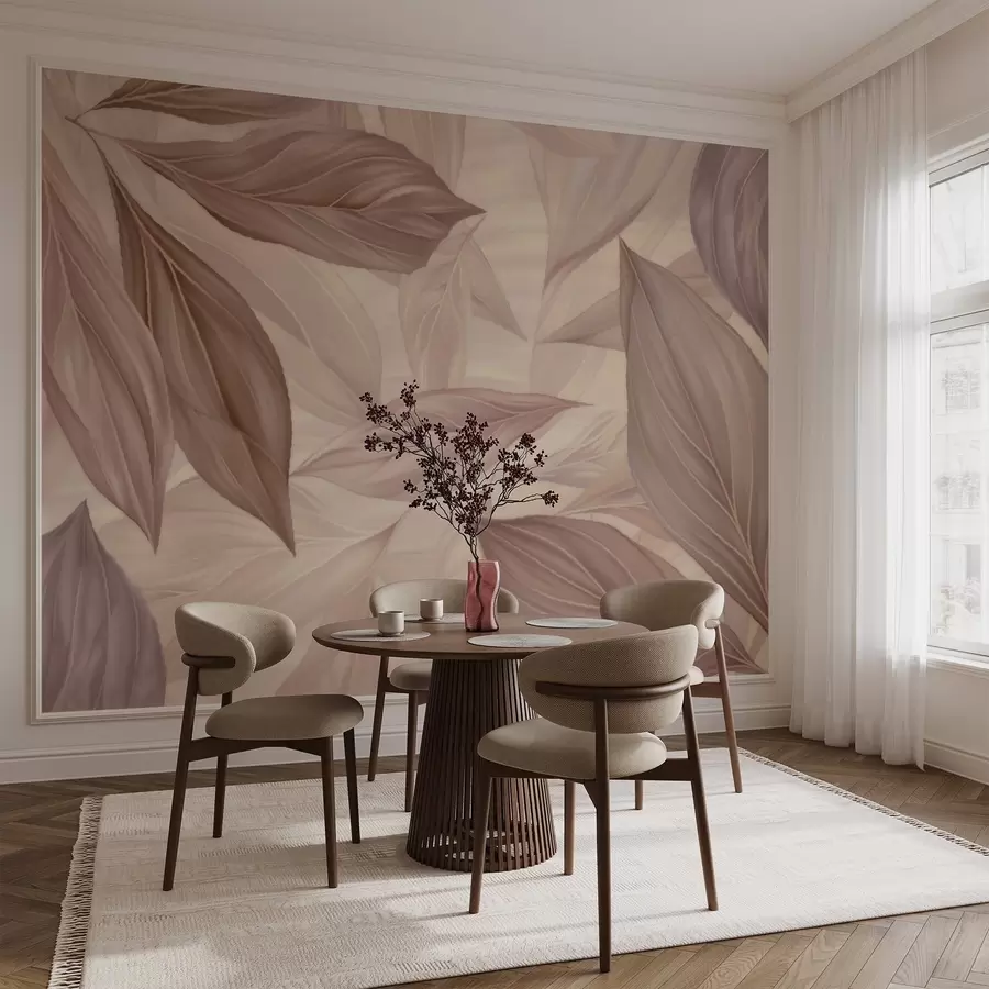 Fotobehang Abstracte delicate bladeren w04969v1