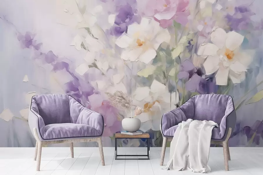 Fotobehang Abstract bloemenboeket w09597