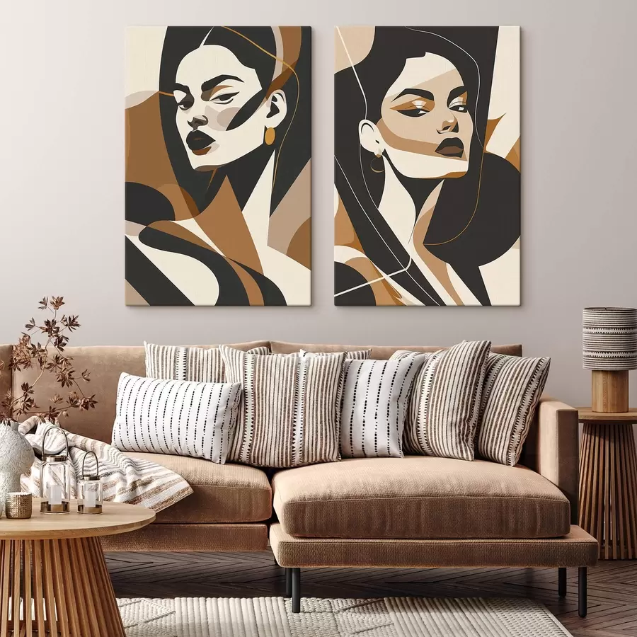  Schilderijen Abstracte portretten van vrouwen m01075