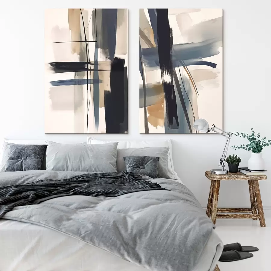  Schilderijen Abstracte imitatie van penseelstreken m01076