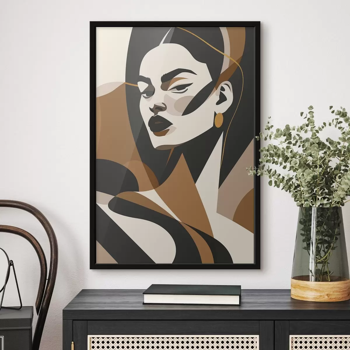 Poster Abstract portret van een vrouw f46905