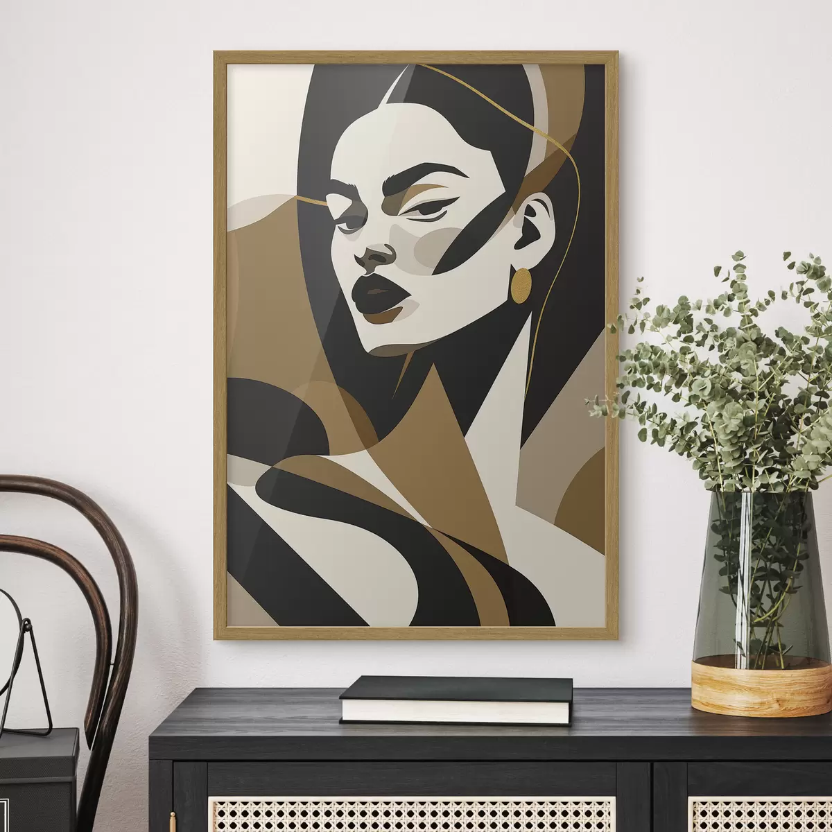 Poster Abstract portret van een vrouw f46905