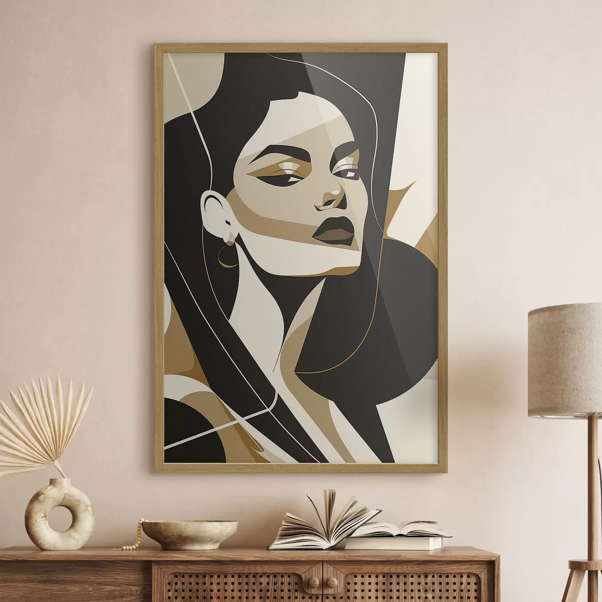 Poster Abstract portret van een vrouw f46906