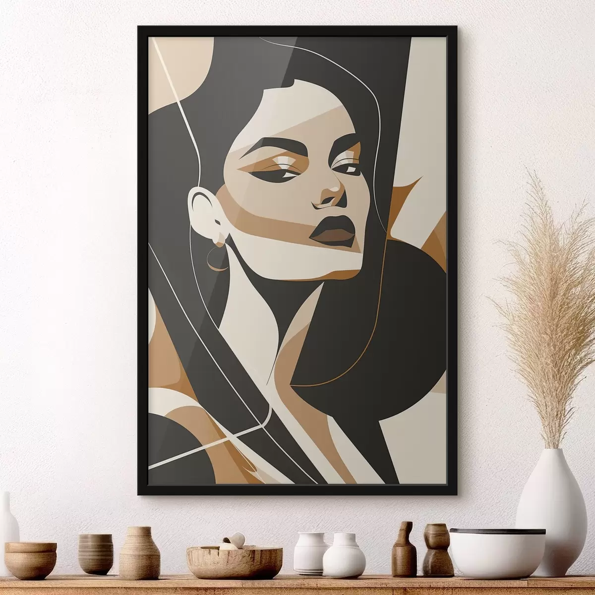 Poster Abstract portret van een vrouw f46906