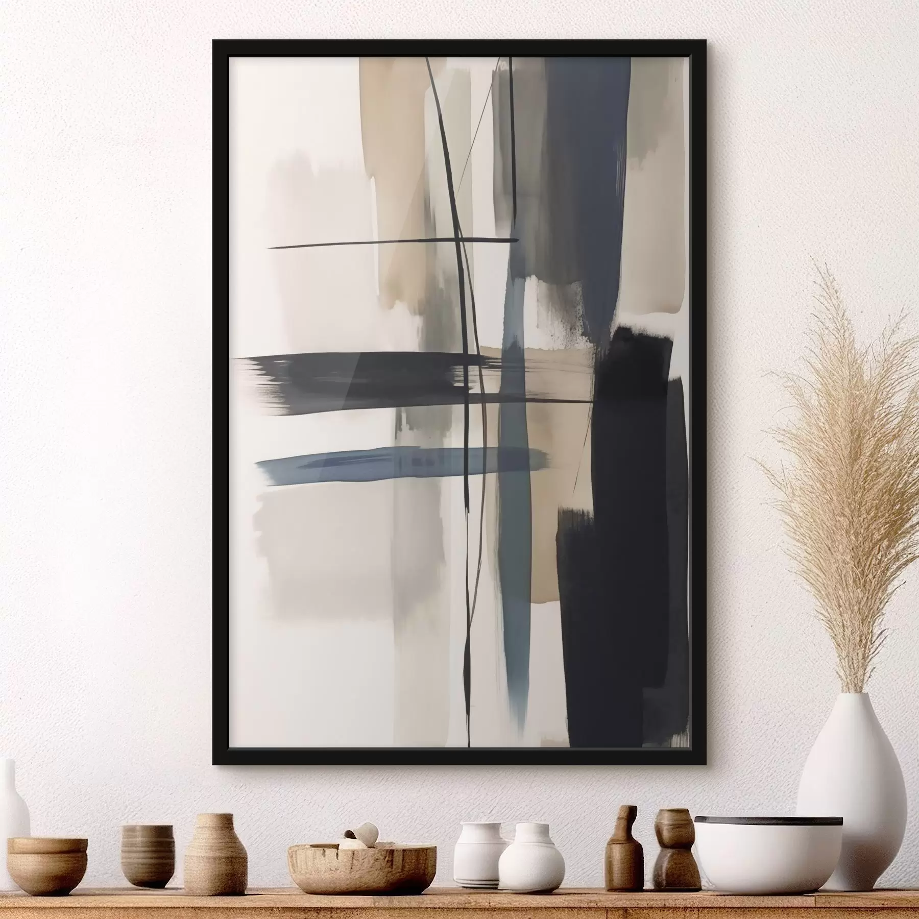 Fotobehang Abstracte imitatie van penseelstreken f46907