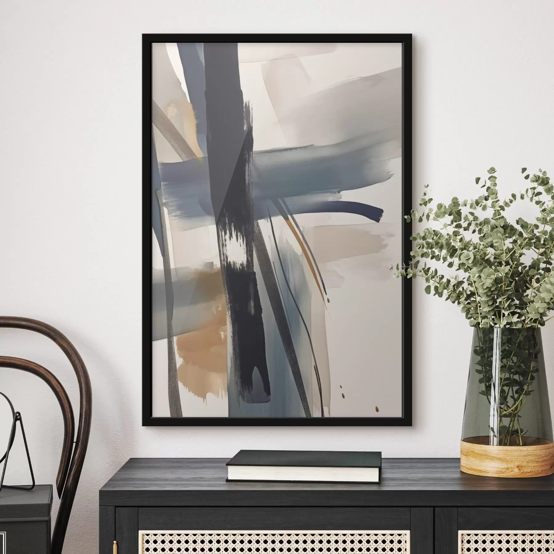 Fotobehang Abstracte imitatie van penseelstreken f46908