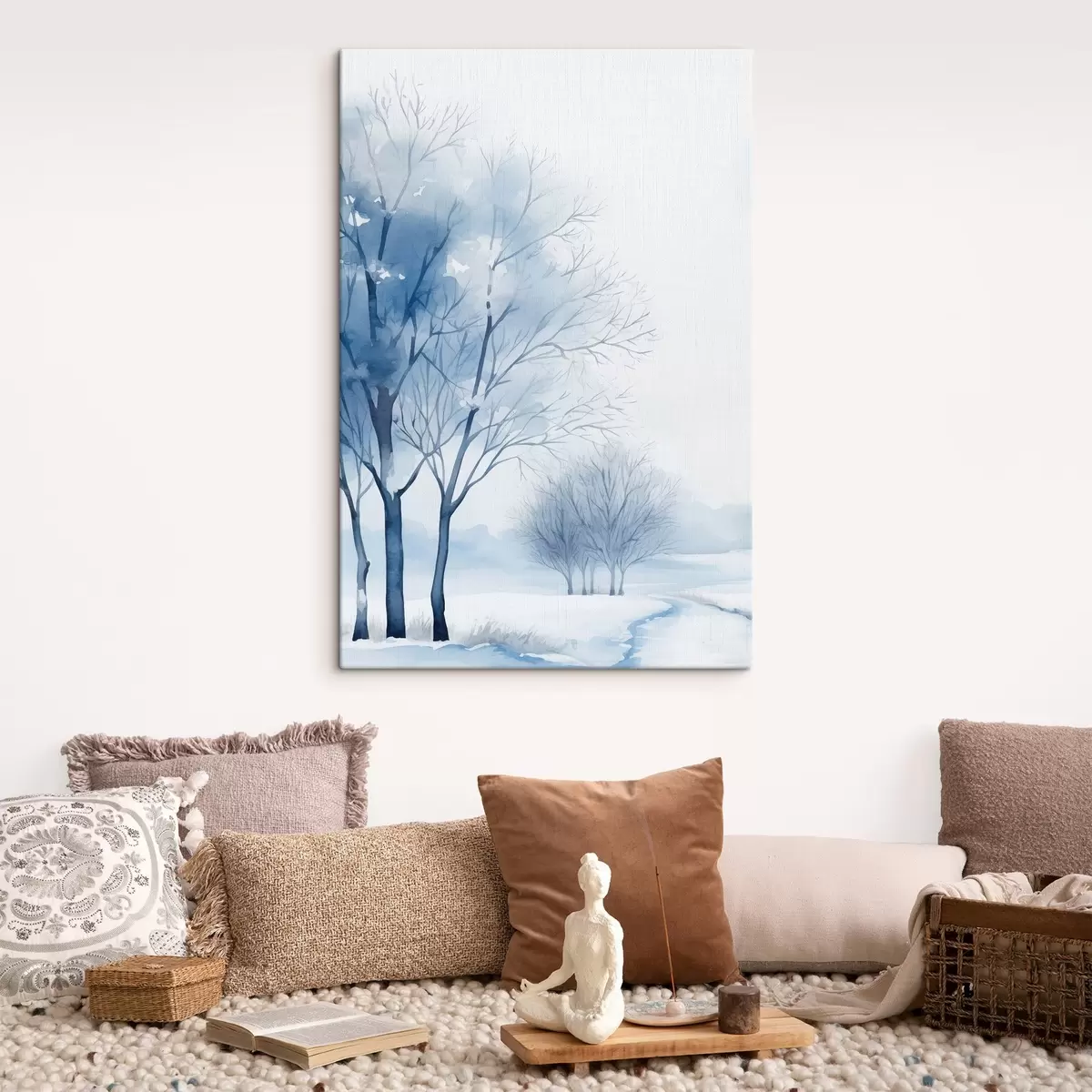  Schilderijen Met sneeuw bedekte bomen in het bos s46965