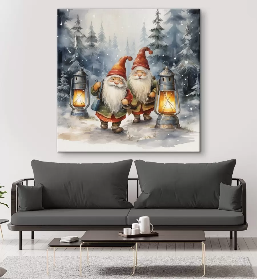  Schilderijen Nieuwjaarskabouters, imitatie-aquarel s46970