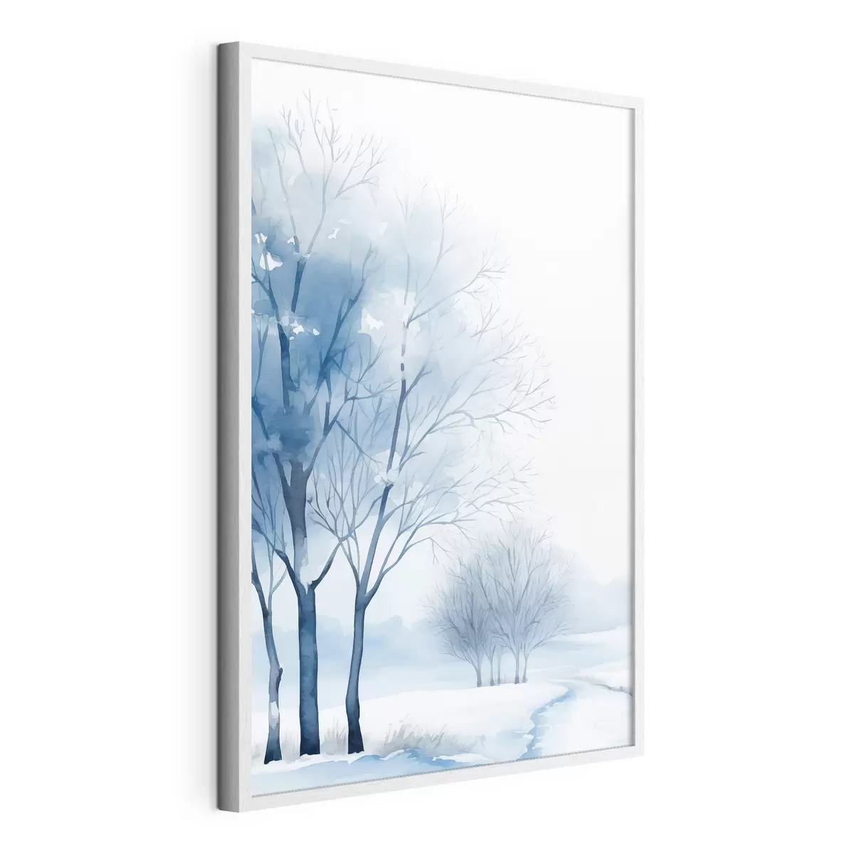 Poster Met sneeuw bedekte bomen in het bos f46965