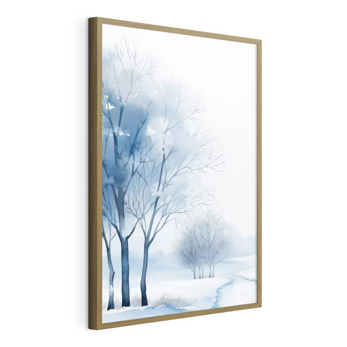 Poster Met sneeuw bedekte bomen in het bos f46965