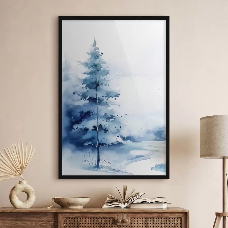 Fotobehang Dennenboom in het bos f46966