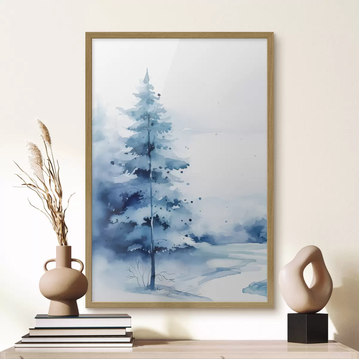 Poster Dennenboom in het bos f46966