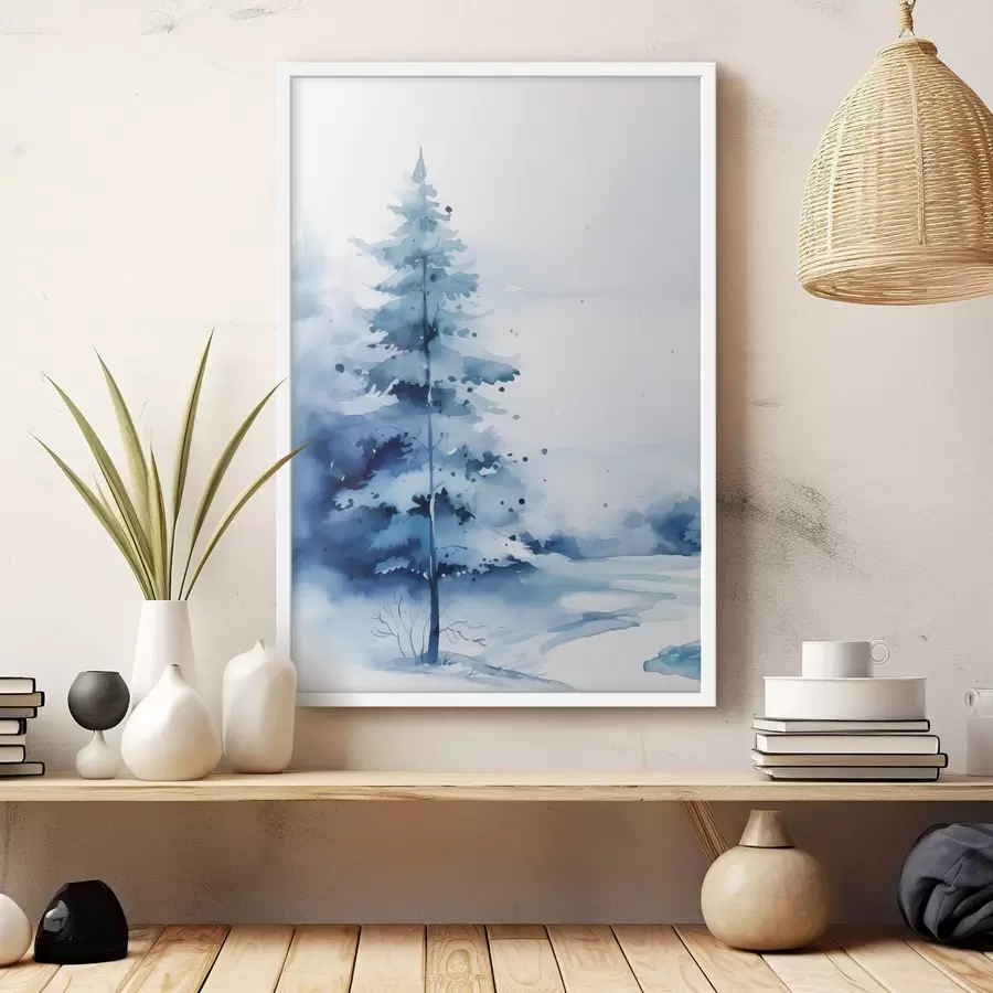 Fotobehang Dennenboom in het bos f46966