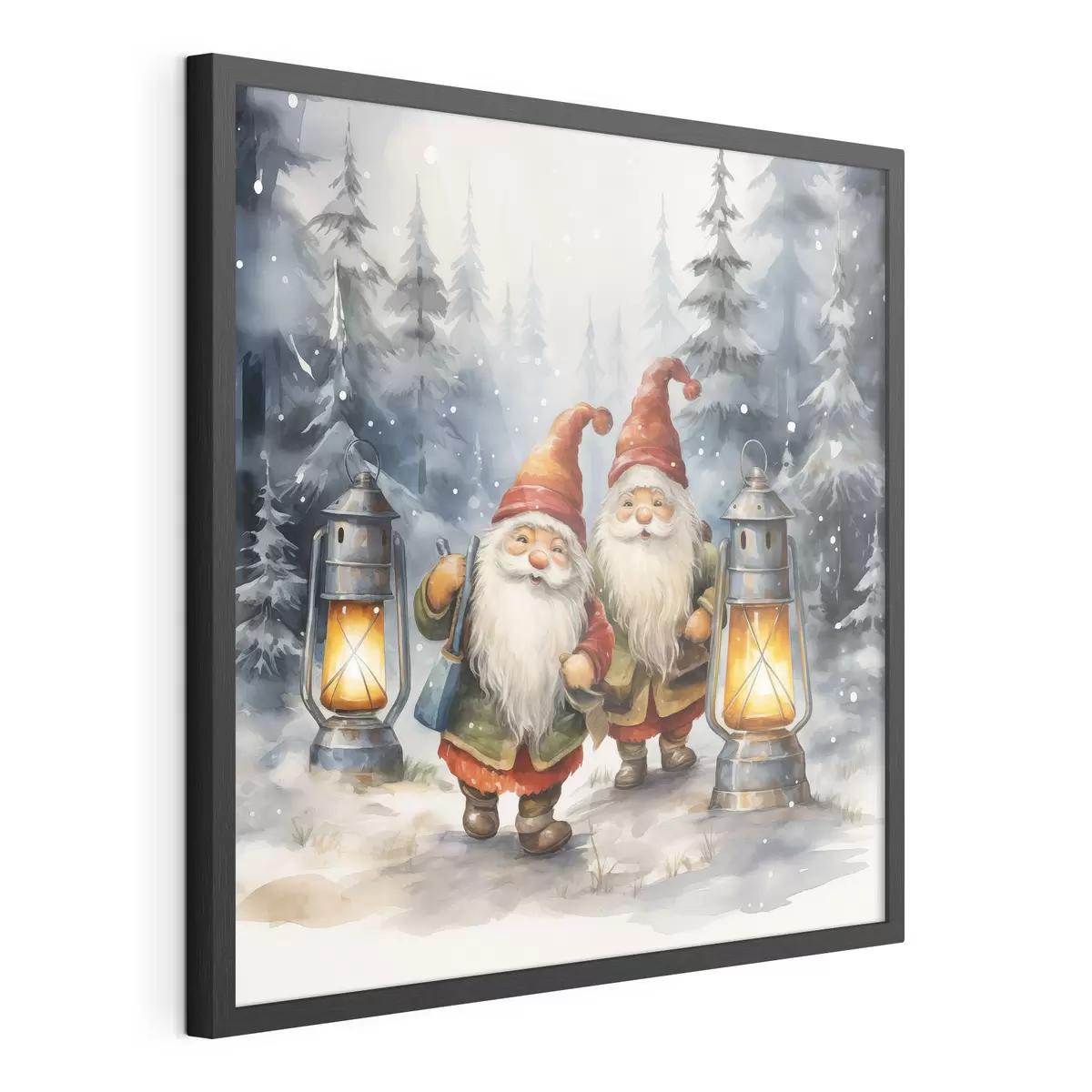 Poster Nieuwjaarskabouters, imitatie-aquarel f46970
