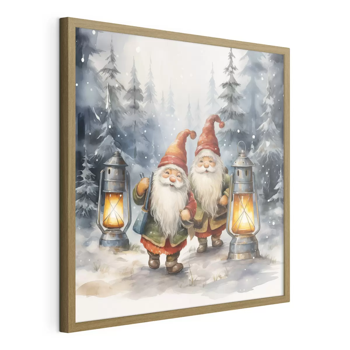Poster Nieuwjaarskabouters, imitatie-aquarel f46970