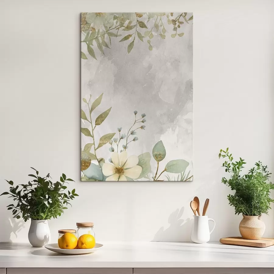 Fotobehang Delicate planten op een lichte achtergrond s46893